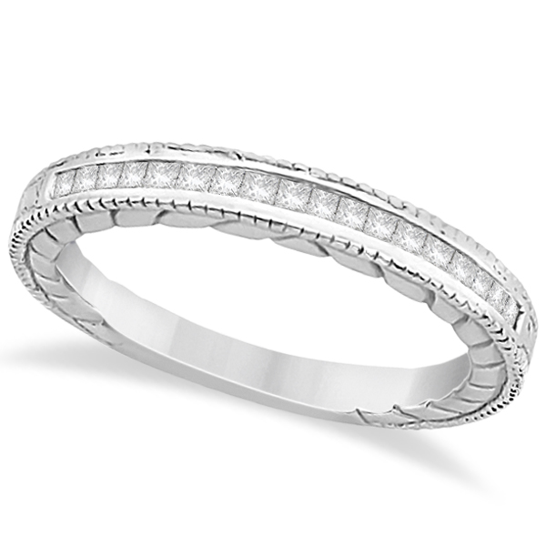 Princess Cut Channel Diamond Wedding Band in Platinum 0.21ct - Allurez