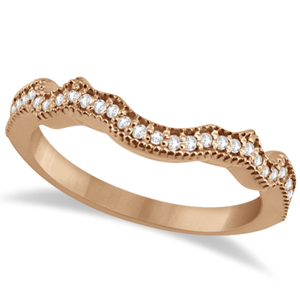 Contour Band Diamond Wedding Band 18k Rose Gold (0.15ct)