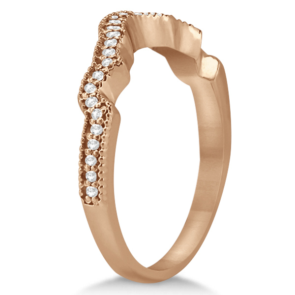 Contour Band Diamond Wedding Band 18k Rose Gold (0.15ct)