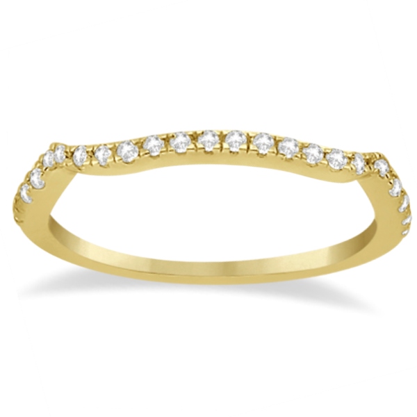 Contoured Semi-Eternity Diamond Band Setting 14K Yellow Gold (0.20ct)