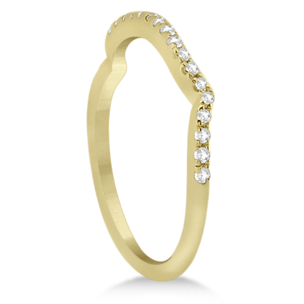 Contoured Semi-Eternity Diamond Band Setting 14K Yellow Gold (0.20ct)