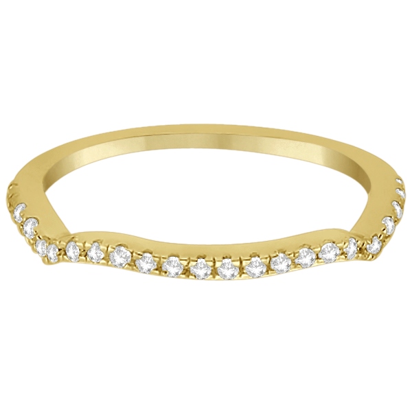 Contoured Semi-Eternity Diamond Band Setting 14K Yellow Gold (0.20ct)