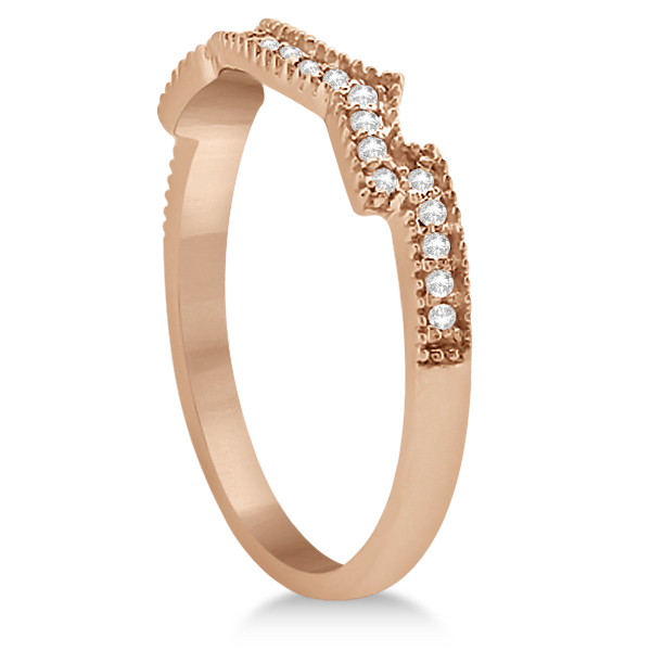 Butterfly Diamond & Pink Sapphire Bridal Set 18k Rose Gold (0.39ct)