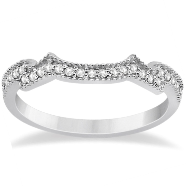 Milgrain Semi-Eternity Diamond Band Setting 18k White Gold (0.15ct)
