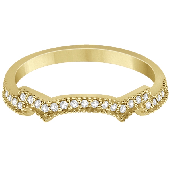 Milgrain Semi-Eternity Diamond Band Setting 18k Yellow Gold (0.15ct)