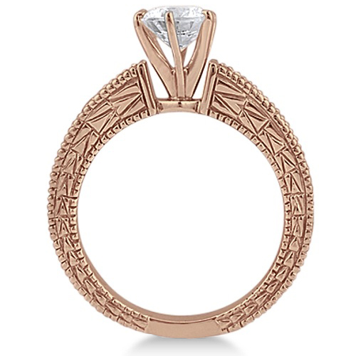 Vintage Heirloom Round Diamond Engagement Ring 18k Rose Gold (2.50ct)