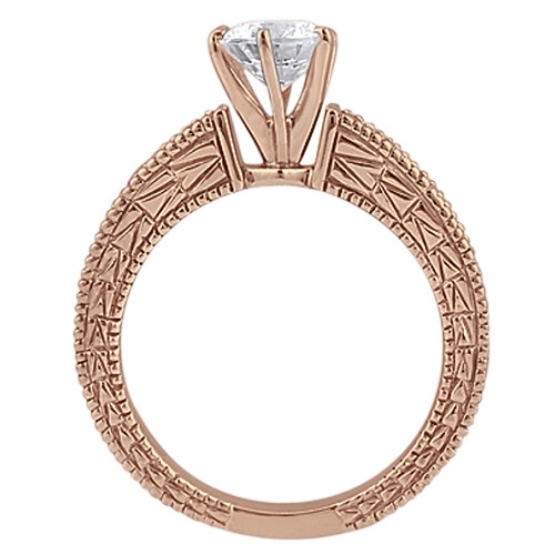 Antique Round Diamond Engagement Bridal Set 18k Rose Gold (3.41ct)