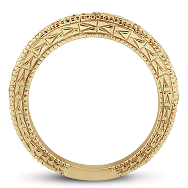 Antique Style Pave Set Wedding Ring Band 18k Yellow Gold (1.00ct)