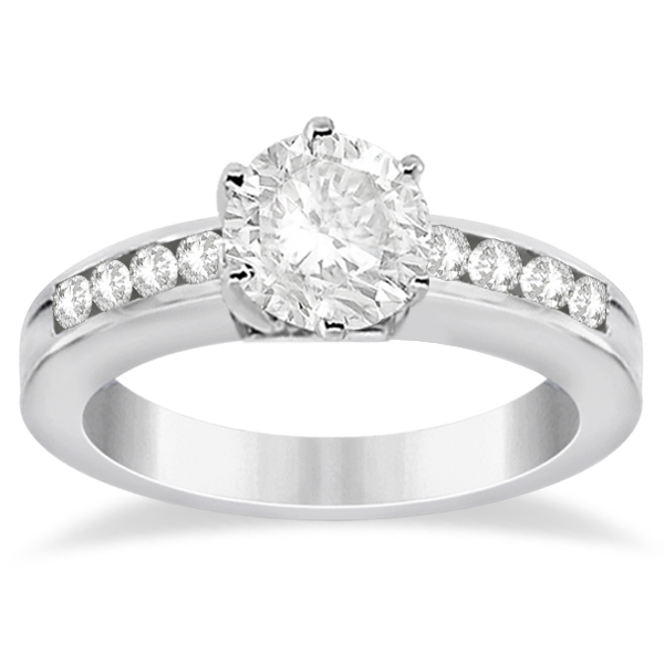 Classic Channel Set Diamond Bridal Ring Set 18K White Gold (0.72ct)