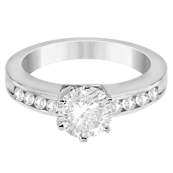 Classic Channel Set Diamond Bridal Ring Set 18K White Gold (0.72ct)