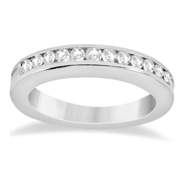 Classic Channel Set Diamond Bridal Ring Set 18K White Gold (0.72ct)