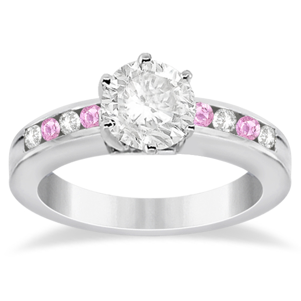 Semi-Eternity Pink Sapphire Gem Bridal Set 18K White Gold (0.96ct)
