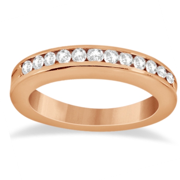 Classic Channel Set Diamond Wedding Band 14K Rose Gold (0.42ct)