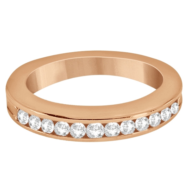 Classic Channel Set Diamond Wedding Band 14K Rose Gold (0.42ct)