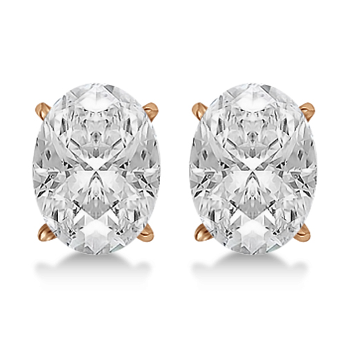 1.50ct. Oval-Cut Lab Diamond Stud Earrings 14kt Rose Gold (F-G, VS1)