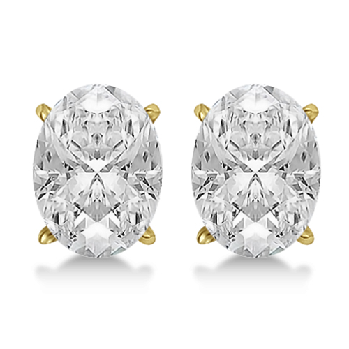 2.00ct. Oval-Cut Lab Diamond Stud Earrings 14kt Yellow Gold (F-G, VS1)