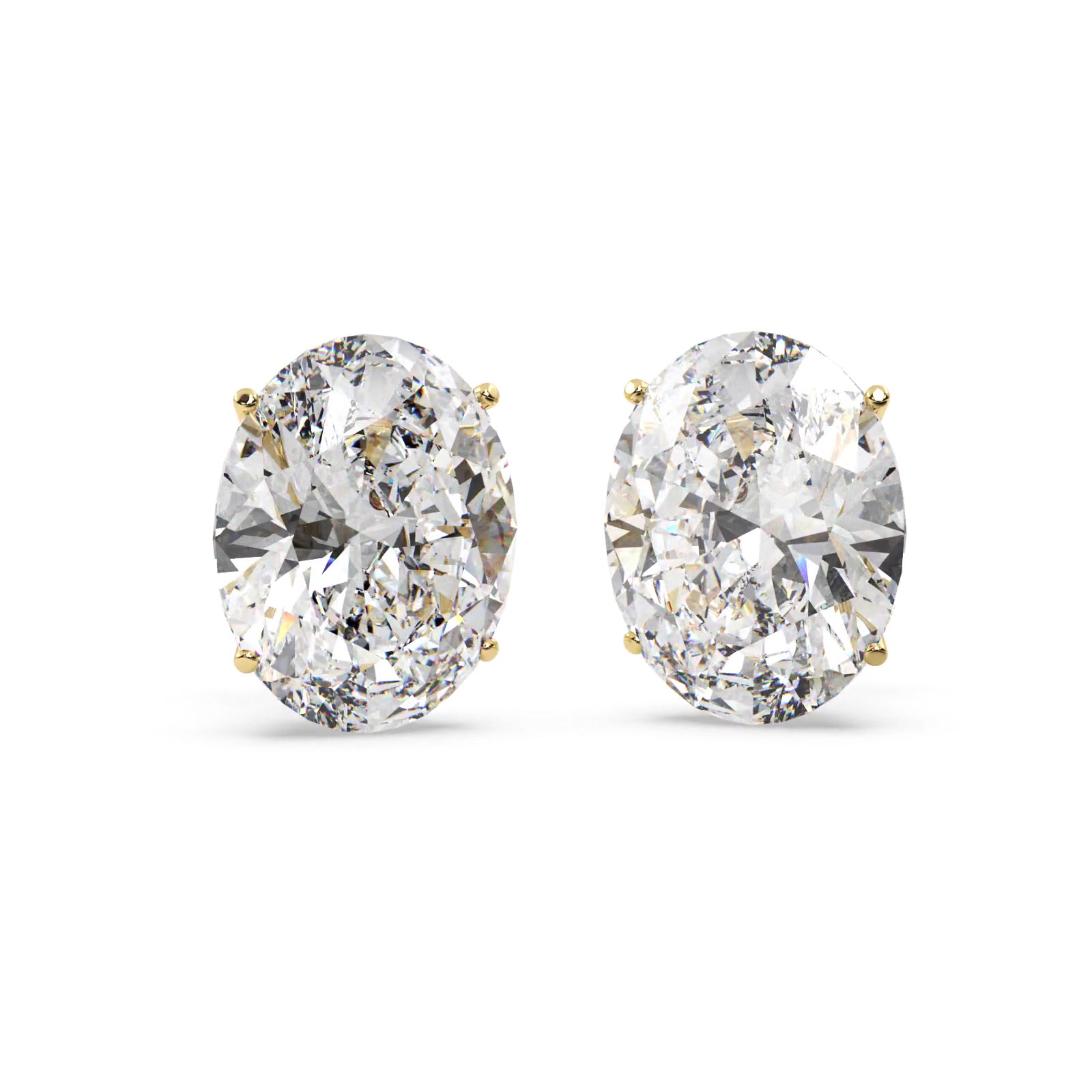 0.50ct. Oval-Cut Moissanite Stud Earrings 14kt Yellow Gold (F-G, VVS1)