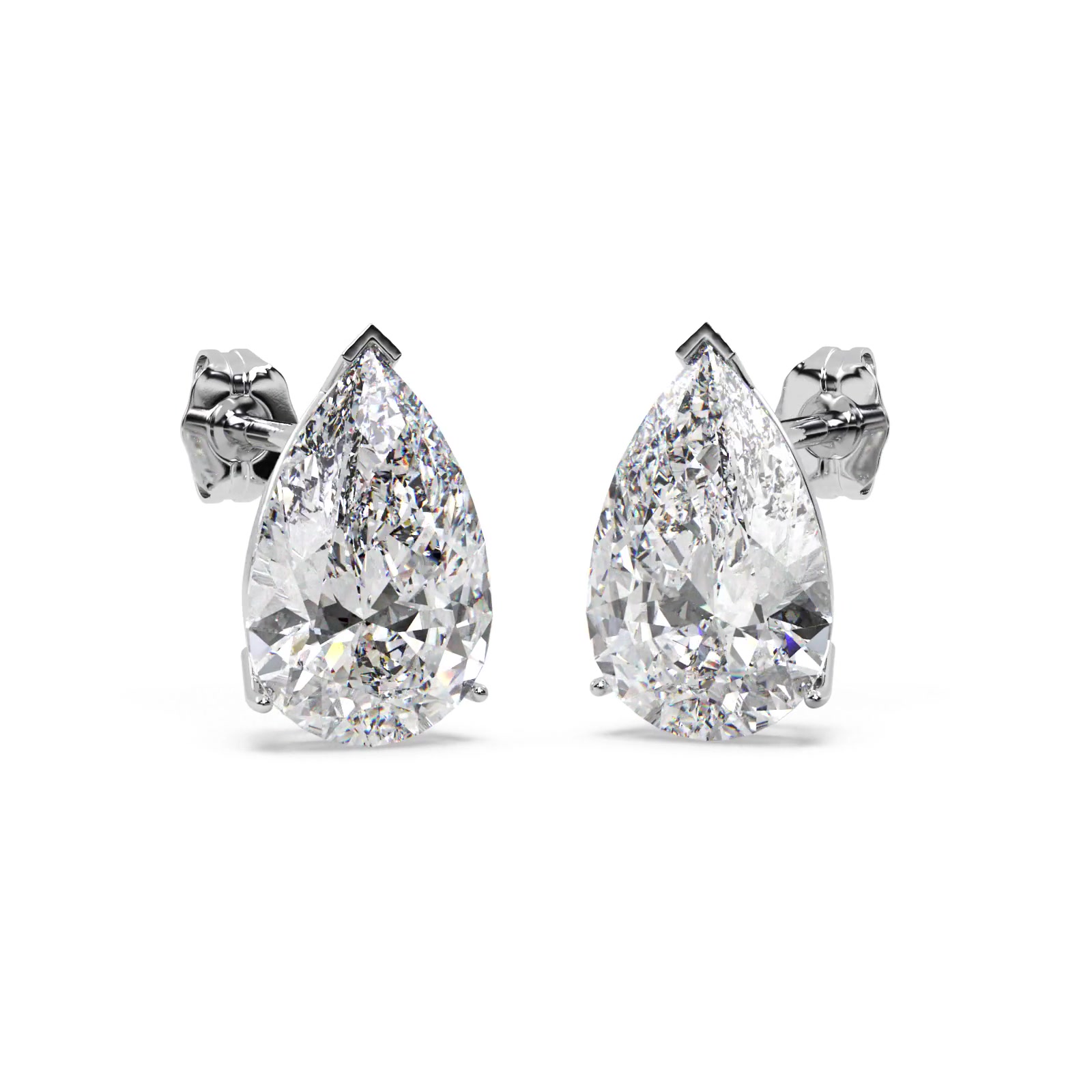 1.00ct Pear-Cut Diamond Stud Earrings 14kt White Gold (G-H, VS2-SI1)