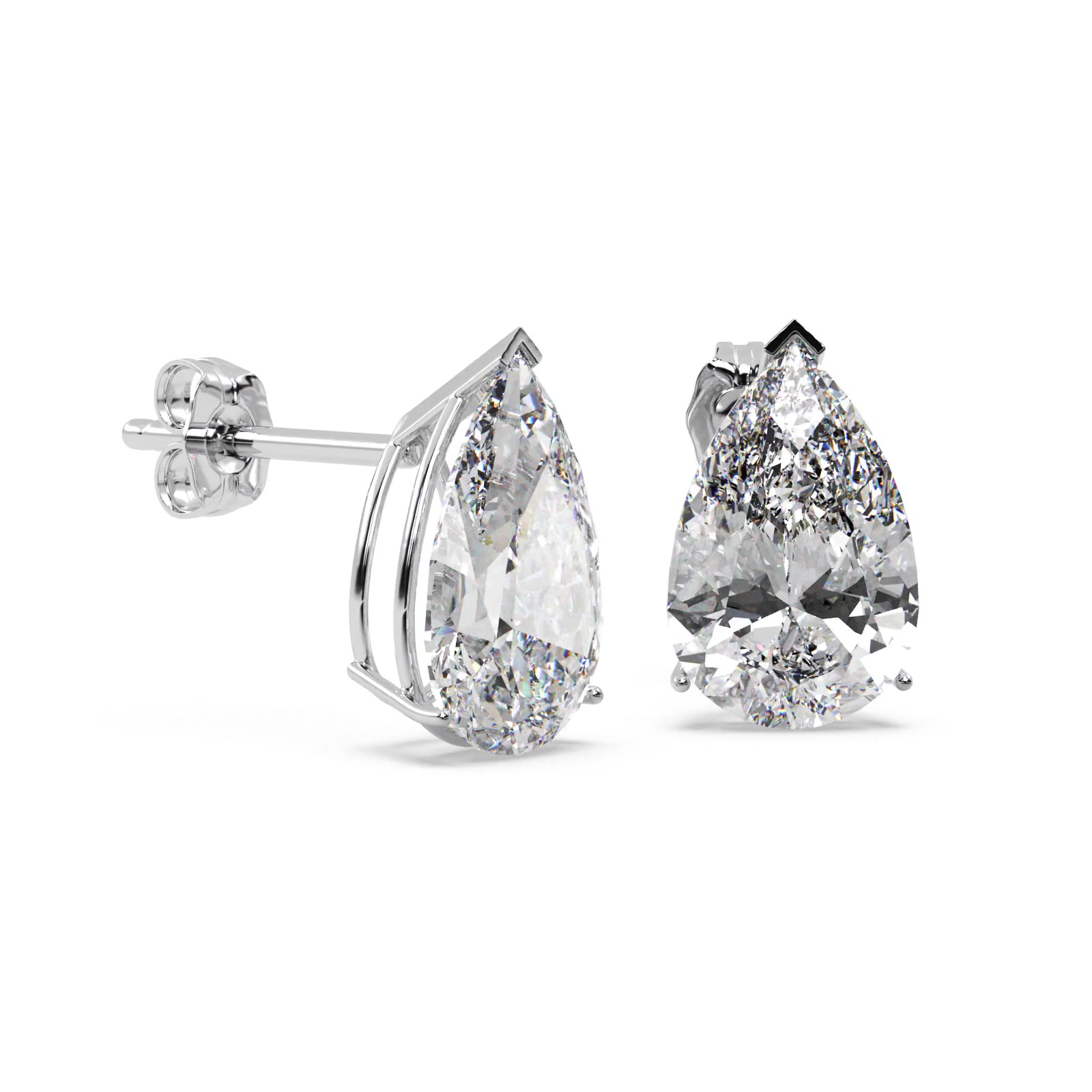 0.75ct Pear-Cut Diamond Stud Earrings 14kt White Gold (G-H, VS2-SI1)