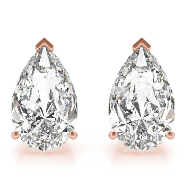 1.50ct Pear-Cut Lab Diamond Stud Earrings 14kt Rose Gold (F-G, VS1)