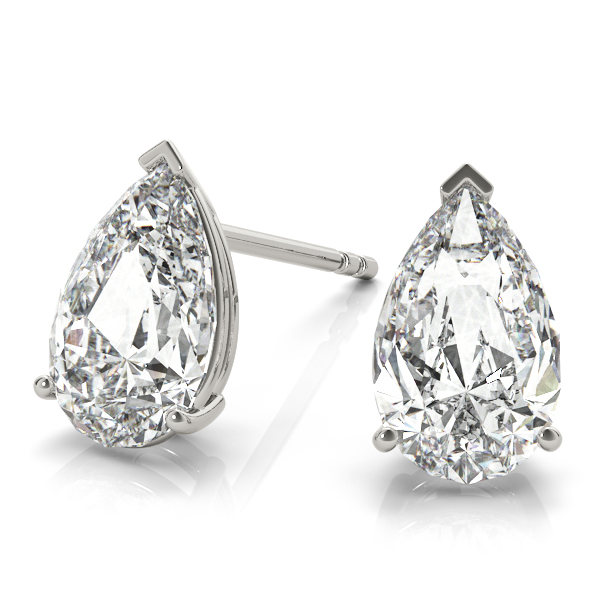 1.50ct Pear-Cut Diamond Stud Earrings Platinum (G-H, VS2-SI1)