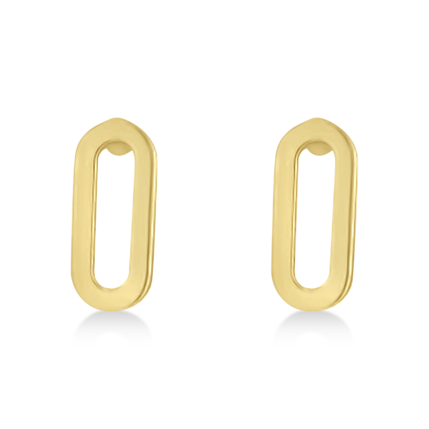Mini Paperclip Stud Earrings 14k Yellow Gold