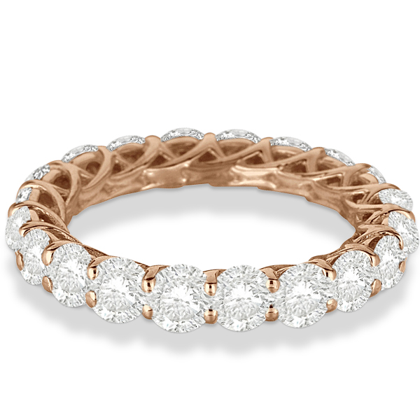 Luxury Diamond Eternity Ring Anniversary Band 14k Rose Gold (4.00ct)