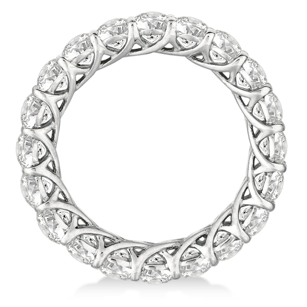 Luxury Diamond Eternity Anniversary Ring Band 14k White Gold (4.50ct)