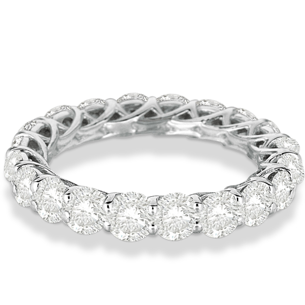 Luxury Diamond Eternity Anniversary Ring Band 14k White Gold (4.50ct)