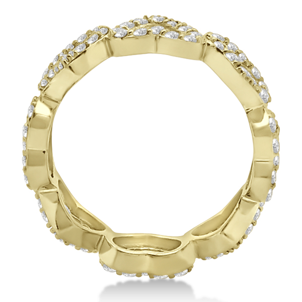 Eternity Interlocking Hearts Diamond Ring 14k Yellow Gold (1.00ct)