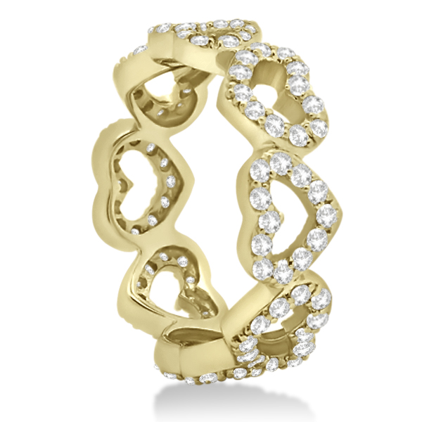 Eternity Interlocking Hearts Diamond Ring 18k Yellow (1.00ct)