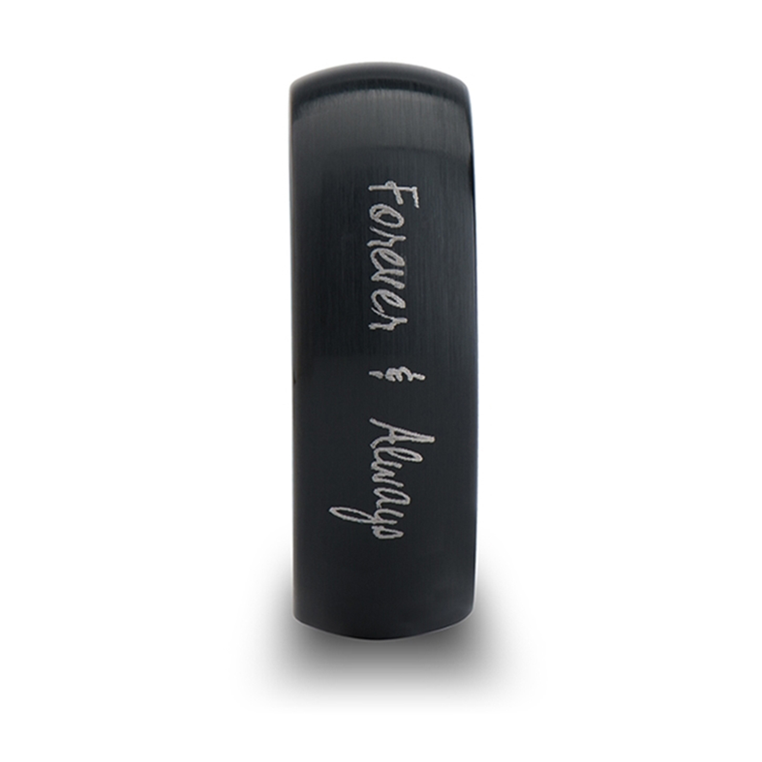 Burnished & Domed Handwritten Engraved Tungsten Ring (12MM)