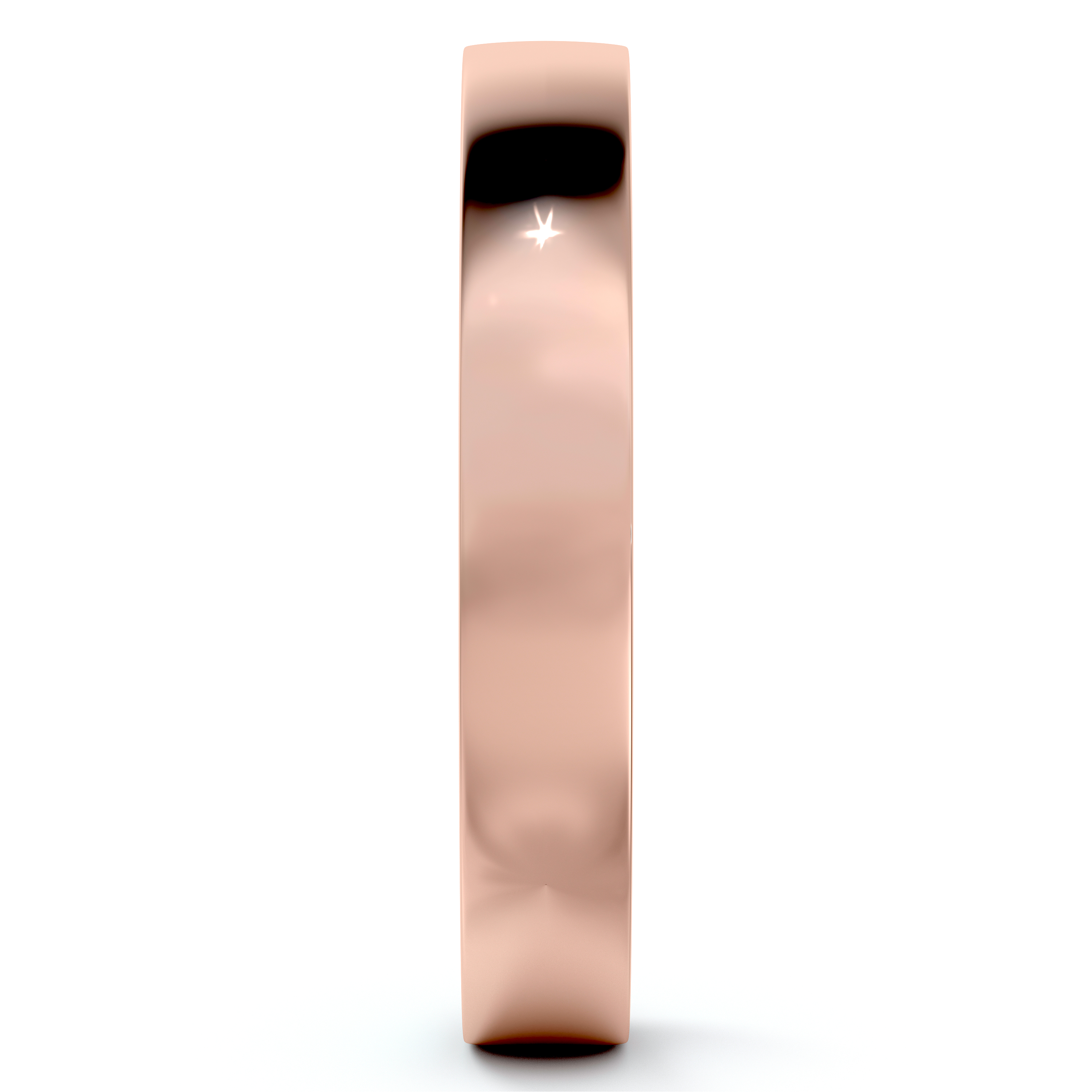 Flat Comfort Fit Plain Ring Wedding Band 18k Rose Gold (3mm)