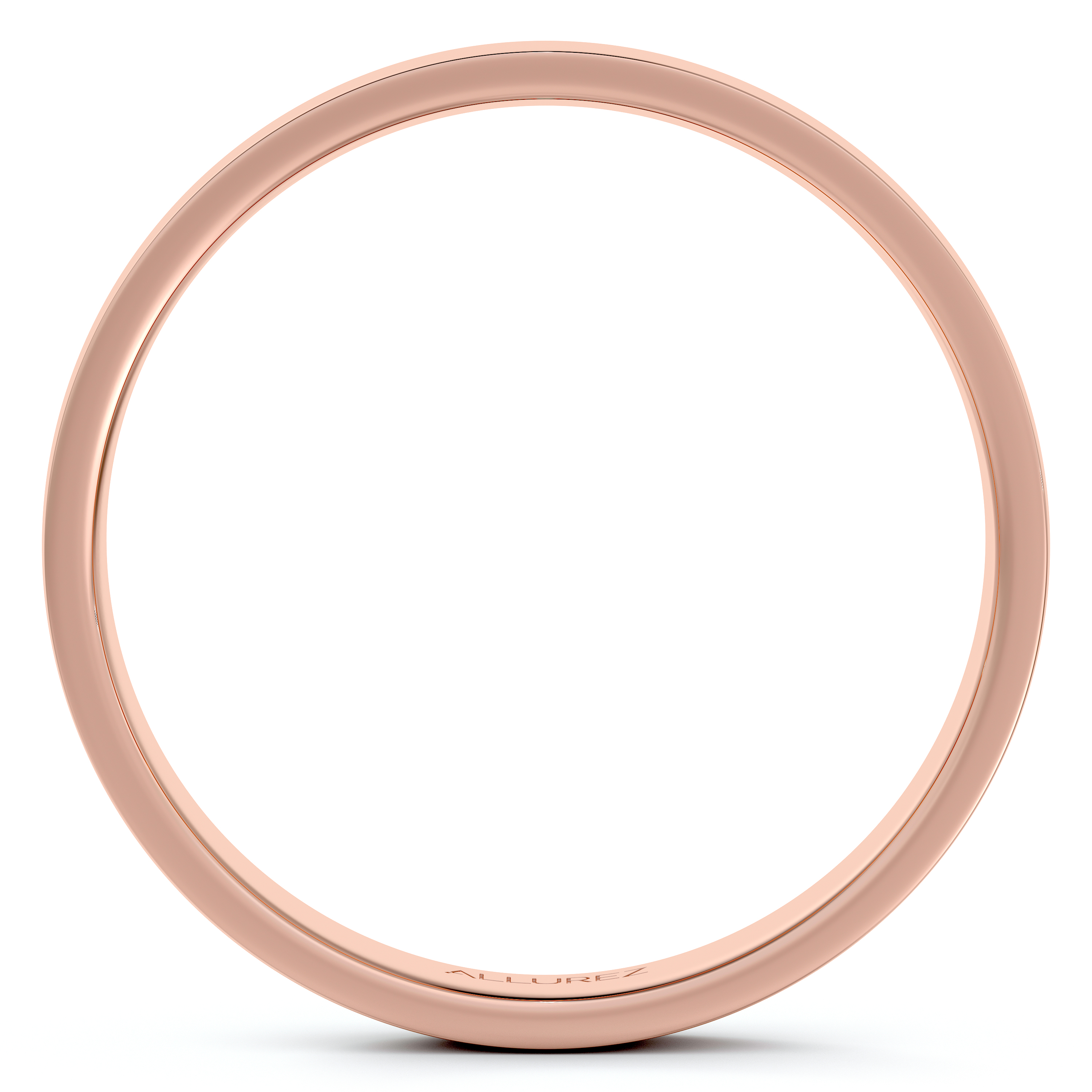 Flat Comfort Fit Plain Ring Wedding Band 18k Rose Gold (3mm)