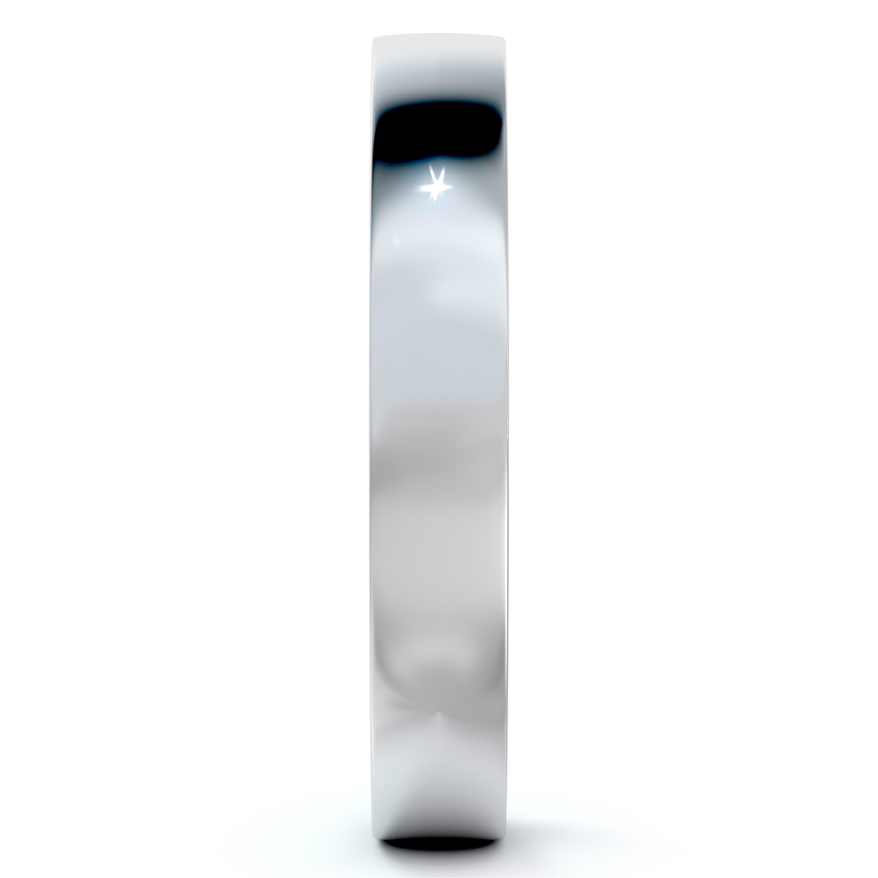 18k White Gold Wedding Band Flat Comfort Fit (3mm)