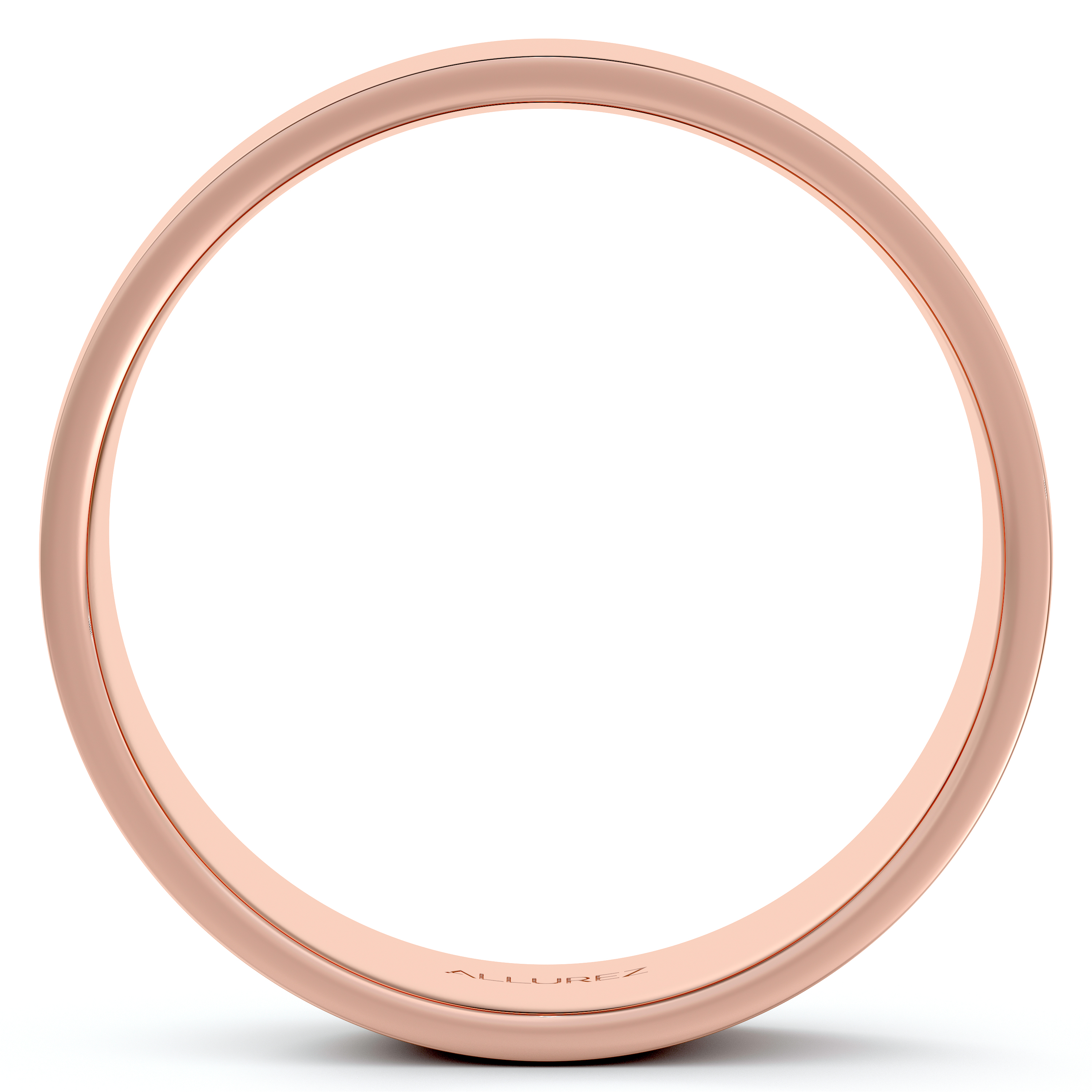 Flat Comfort Fit Plain Ring Wedding Band 14k Rose Gold (6mm)