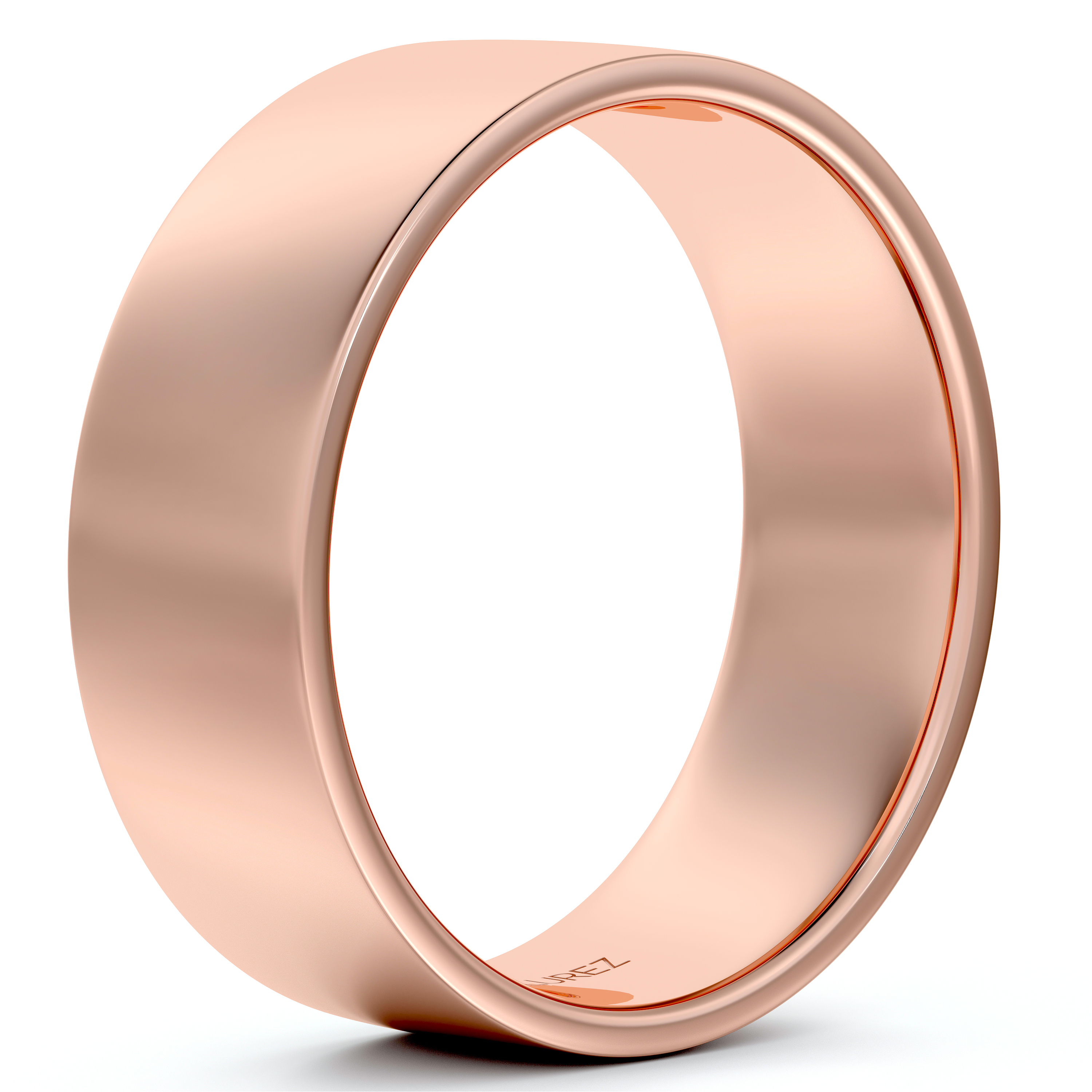 Flat Comfort Fit Plain Ring Wedding Band 14k Rose Gold (6mm)