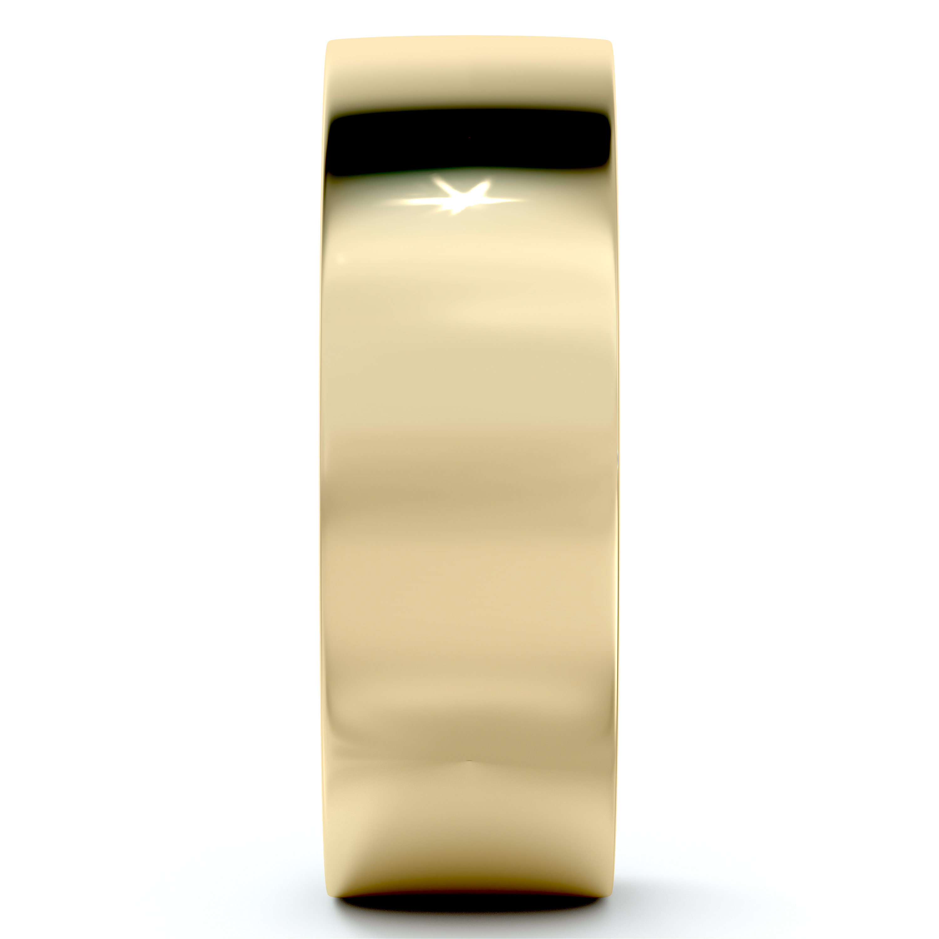 14k Yellow Gold Plain Wedding Band Flat Comfort-Fit Plain Ring (6 mm)