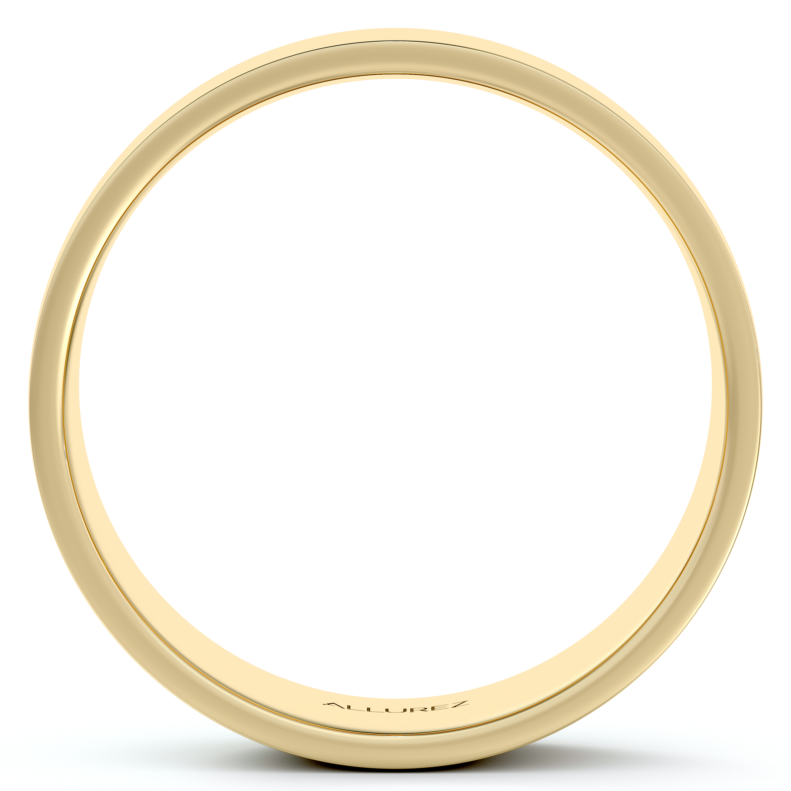 14k Yellow Gold Plain Wedding Band Flat Comfort-Fit Plain Ring (6 mm)