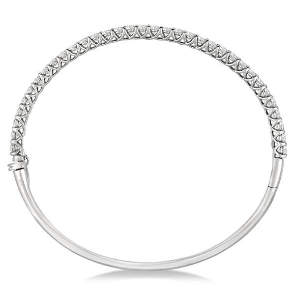 Luxury Stackable Diamond Bangle Bracelet 14k White Gold (4.00ct)