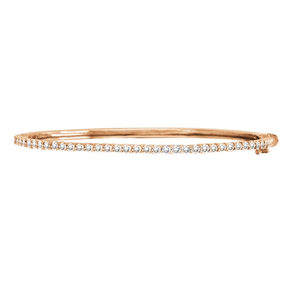 Luxury Stackable Diamond Bangle Bracelet 14k Rose Gold (2.03ct)