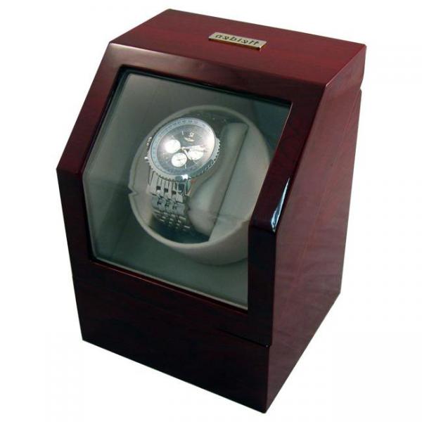 Battery Powered Single Automatic Watch Winder Box in Cherrywood
