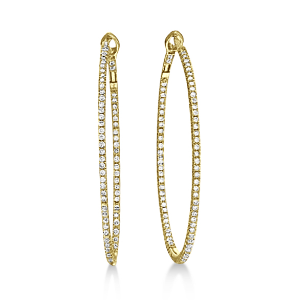 Micro pave diamond hoop earrings Clearance