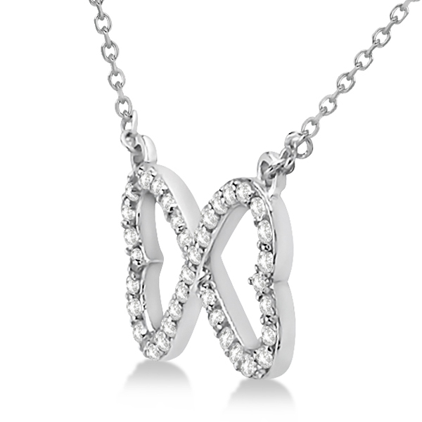 Pave Infinity Heart Diamond Pendant Necklace 14k White Gold (0.39ct)
