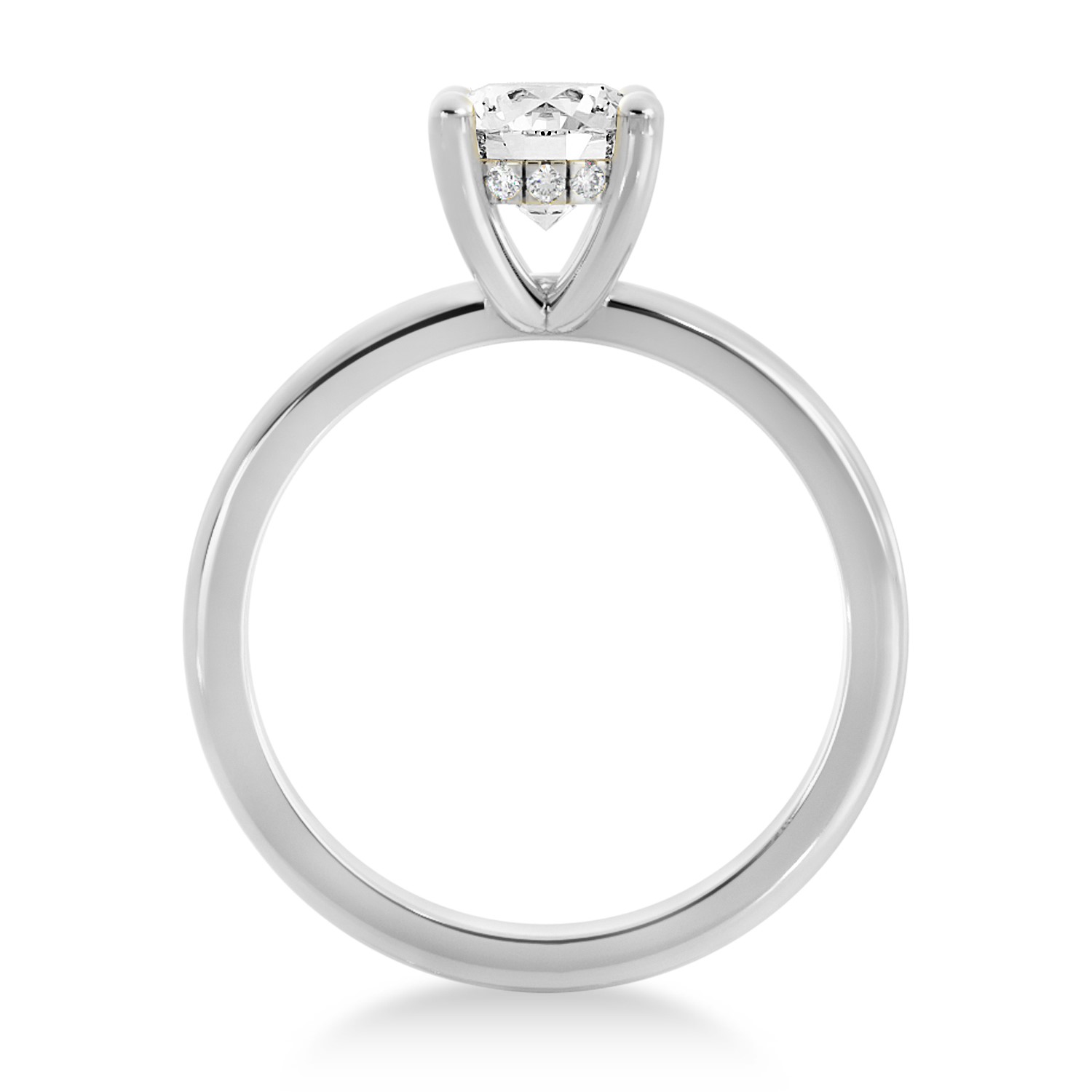 Lab Grown Diamond Hidden Halo Solitaire Engagement Ring 14k White Gold (0.06ct)