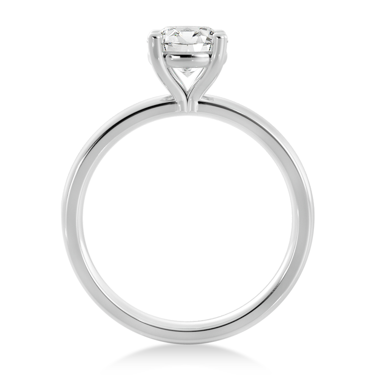 Basket Solitaire Engagement Ring 14k White Gold