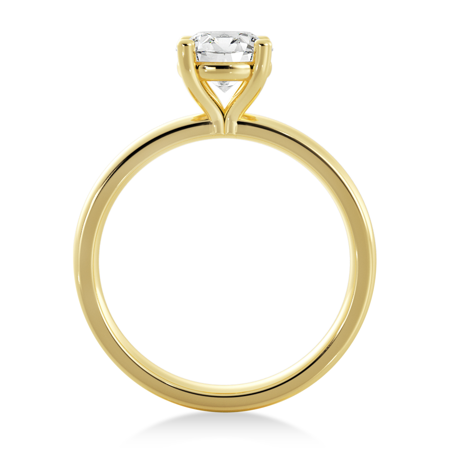 Basket Solitaire Engagement Ring 14k Yellow Gold