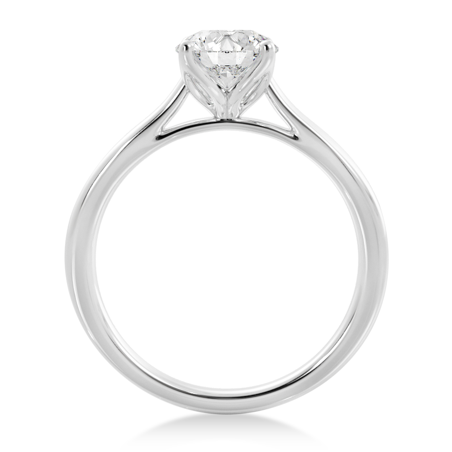 Floral Solitaire Engagement Ring Platinum