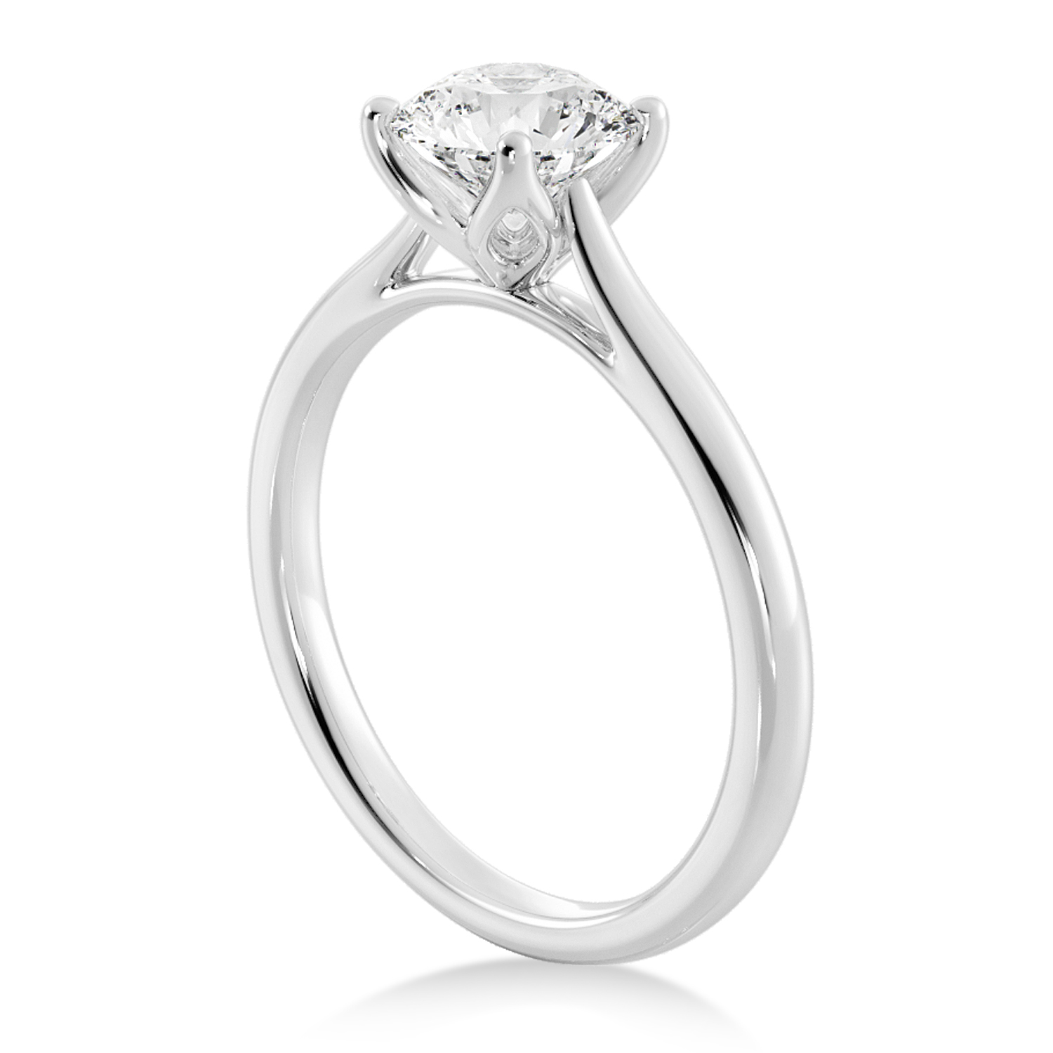 Floral Solitaire Engagement Ring Platinum
