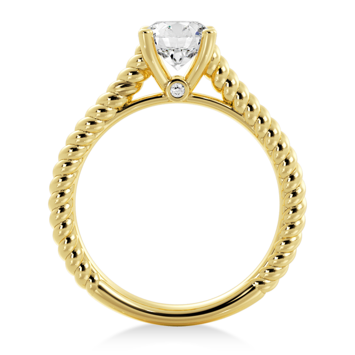 Twisted Rope Solitaire Engagement Ring 18k Yellow Gold